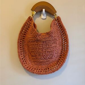 Handwoven “CHLOE” Crochet Hobo Bag in Terracotta